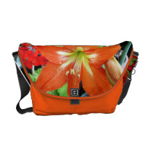 Special Design Messenger Bag With Amaryllis Flower