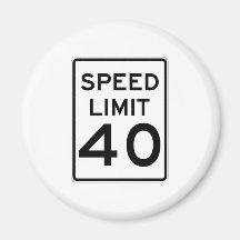 Speed Limit 40 MPH Sign Refrigerator Magnet