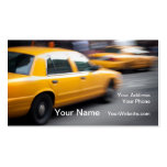 Speeding Yellow NY City Taxi Cab with Motion Blur Business Card