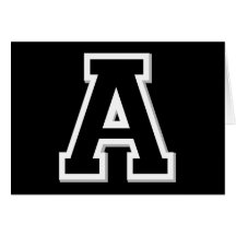 Spell it Out Initial Letter A in Black Note Cards