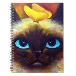 Spiral Notebook Cat Feline Painting Art