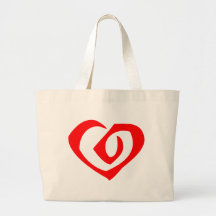 Spiral Pattern Red Heart Canvas Bags
