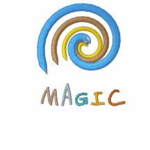 Spiral Shell Magic Embroidered Black Polo Shirt