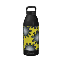 Splat Flowers Grey/Lemon Yellow Drinking Bottles