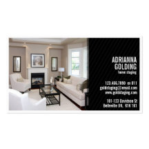 Split Staging with Photo - Black Business Cards