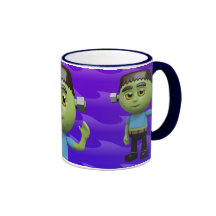 Spooky 3d Frankenstein Waves Mugs