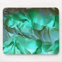 Spooky grey and green petals mouse pad