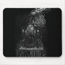 spooky night train mousepads