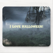 Spooky Scene I Love Halloween Mousepad