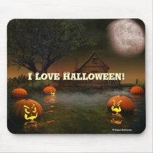 Spooky Scene I Love Halloween Mousepad