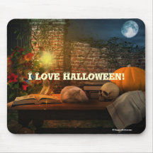 Spooky Scene I Love Halloween Mousepad