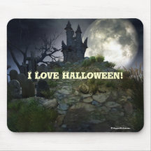 Spooky Scene I Love Halloween Mousepad