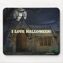 Spooky Scene I Love Halloween Mousepad