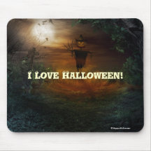 Spooky Scene I Love Halloween Mousepad