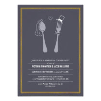 Spoon Hearts Fork Rehearsal Dinner Invitations invitations