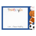 Sports Baseball Football Birthday Thank You Card Personalised Invitations