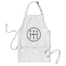 Sports car gear knob, transmission shift pattern aprons