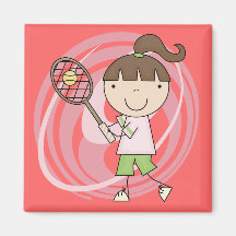 Sports Girl Tennis Tshirts and Gifts Magnets