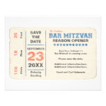 Sports Star Bar Mitzvah Save the Date Card, Blue Custom Invitation