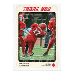 Sports Star Bar Mitzvah Thank You Card, Red Personalized Invitations