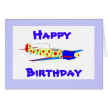 Spotty plane, greeting card
