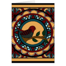 Spring Bird Mandala-greeting card