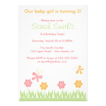 Spring Birthday Custom Invite