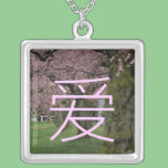Spring cherry  blossoming trees love necklace necklaces