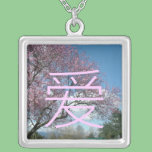 Spring cherry  blossoming trees love necklace necklaces