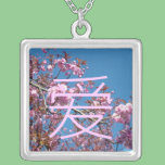 Spring cherry  blossoming trees love necklace necklaces