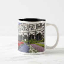 Spring Flowers and Historic Railway Station, Coffee Mug