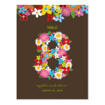 Spring Flowers Garden Wedding Party Table Number Postcard