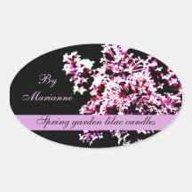 Spring garden lilac candles/ soap label oval sticker