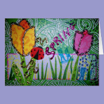 Spring Glitter Collage cards