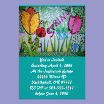 Spring Glitter Collage invitations