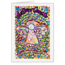 Spring Hearts Cancer Angel Greeting Card