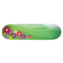 Spring illustration skate deck