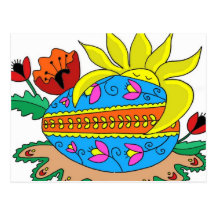 Spring Sun and Pysanka Post Cards