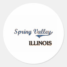 Spring Valley Illinois City Classic Round Stickers