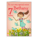 "Spring's in the air" neice birthday brunette card