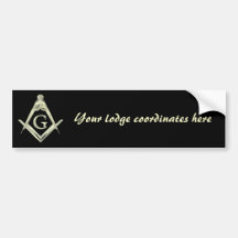 Square and Compasses Ornated Bumper Stickers
