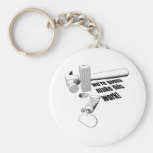 Square peg round hole key chain