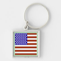 Square Stars and Stripes キーチェーン