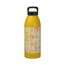 Squares Yellow Reusable Water Bottle