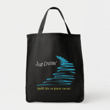 Squiggly Lines_Just Cruisin'_Aqua Template Canvas Bags