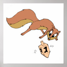 Squirrel Dreidel Posters