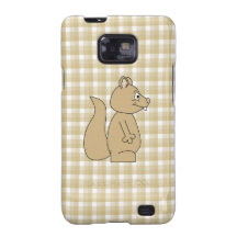 Squirrel on Check Pattern Background. Galaxy S2 Covers