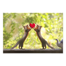 Squirrels with Heart Photo Print