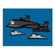 SR71 Blackbird Recon Plane Flying In Clouds Postcard