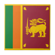 Sri Lanka Flag Ceramic Tile